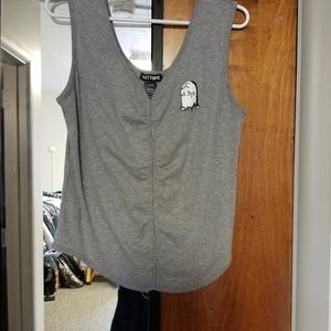 NWOT K bye gravestone rutched front tank top